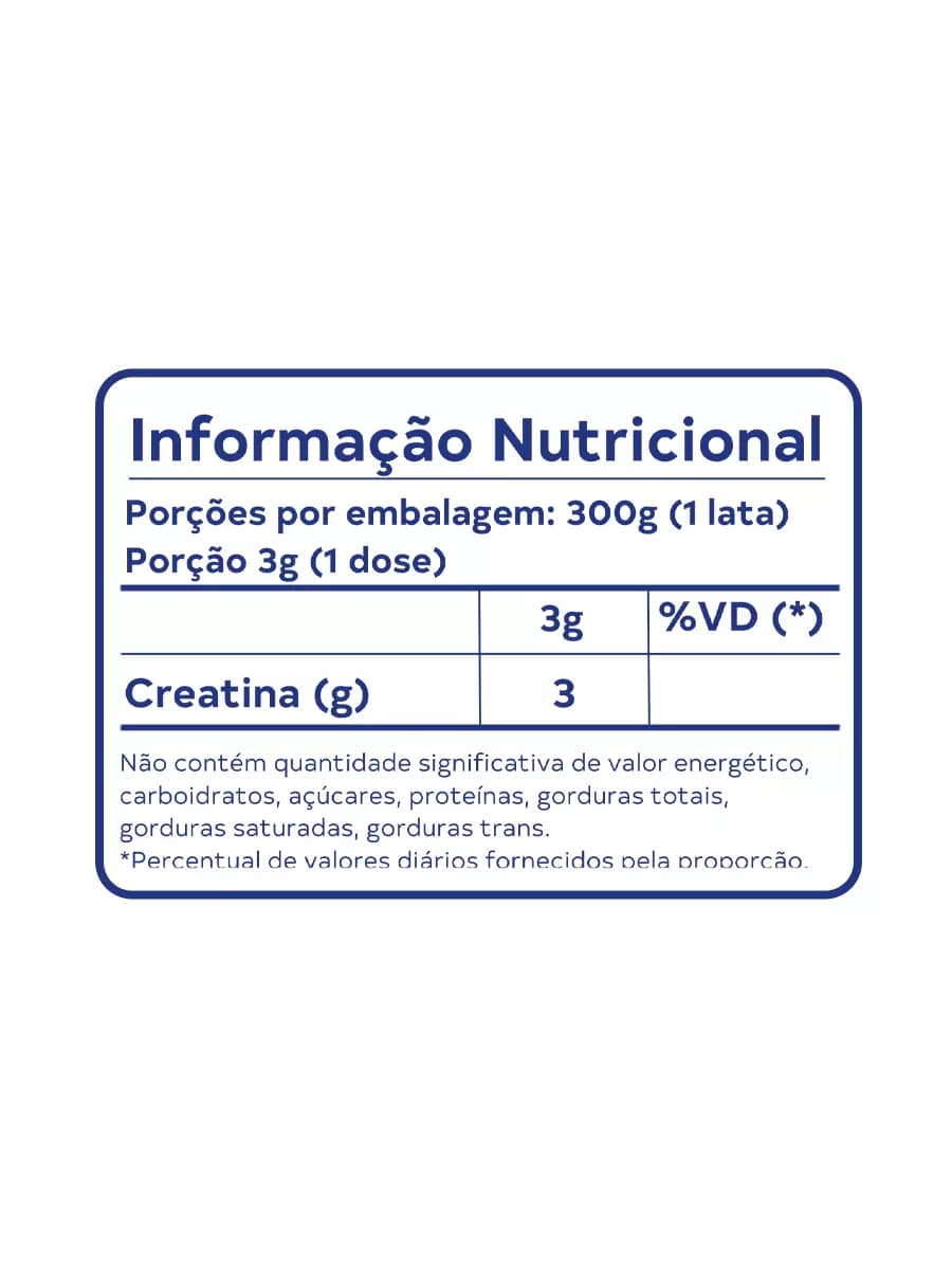 Tabela de informação nutricional